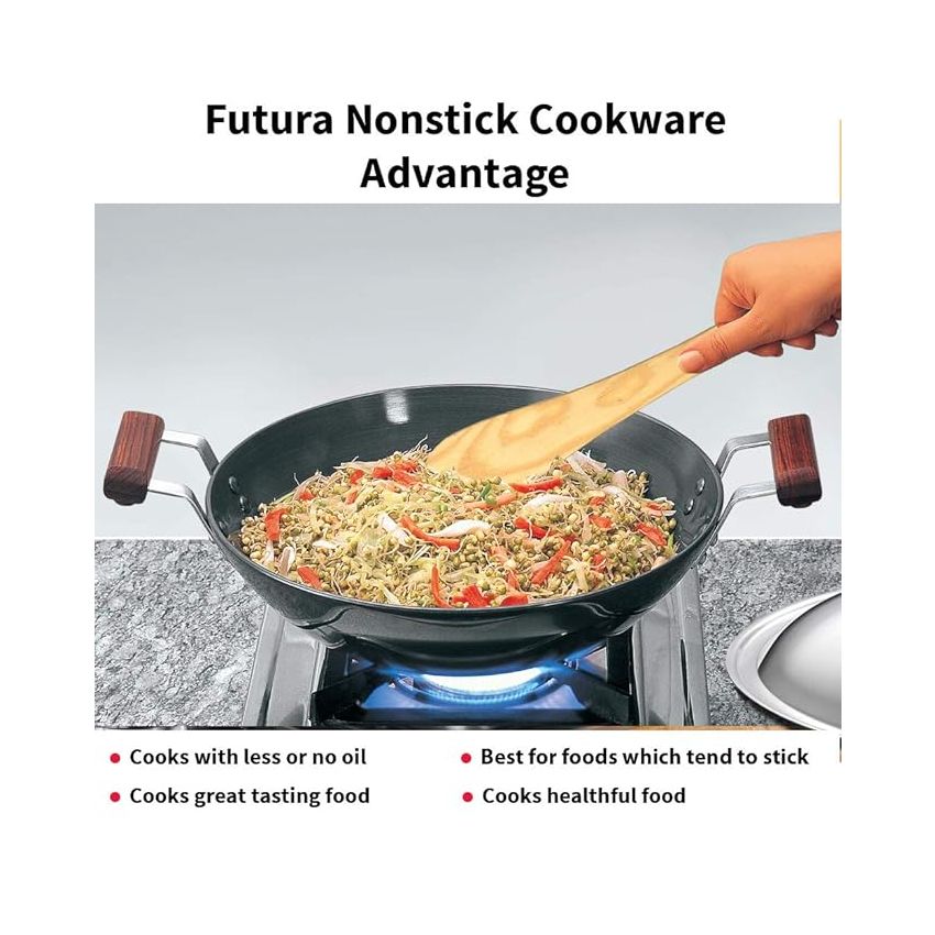 Hawkins Futura Hard Anodised Deep-Fry Pan 3.75 L, 30 cm, 4.06 mm with SS Lid and Induction Compatible Base (Black)