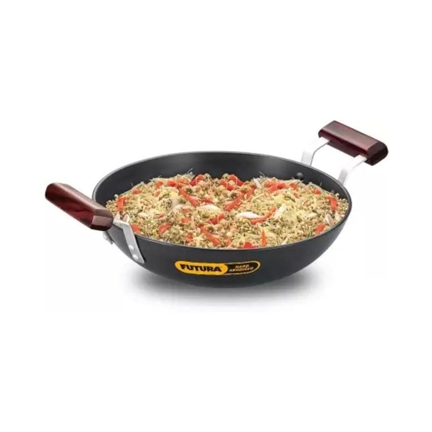 Hawkins Futura Hard Anodised Deep-Fry Pan 3.75 L, 30 cm, 4.06 mm with SS Lid and Induction Compatible Base (Black)
