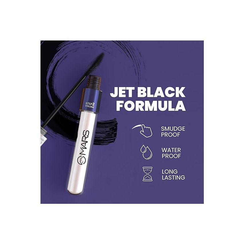 MARS Double Trouble Volumizing and Lengthening Mascara | 2-in-1 Mascara for Women | Long Lasting (15 ml)