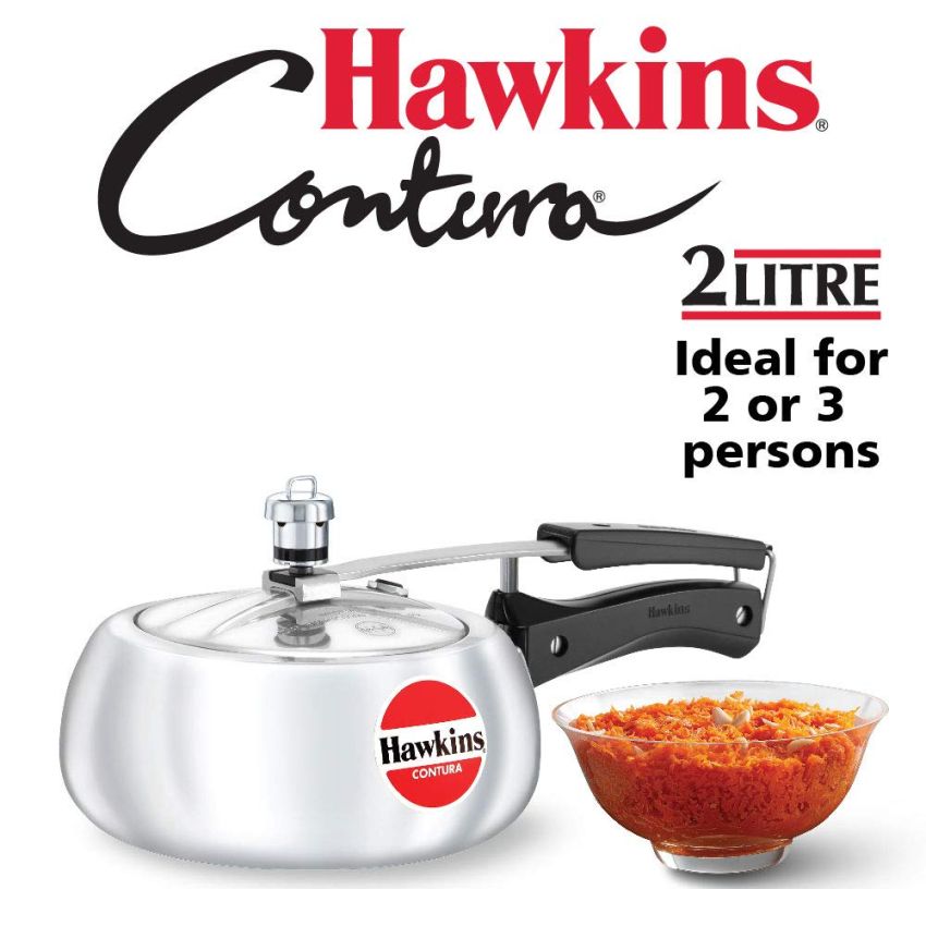 Hawkins Aluminium Pressure Cooker, 2L, 3L and 5L, Silver Combo