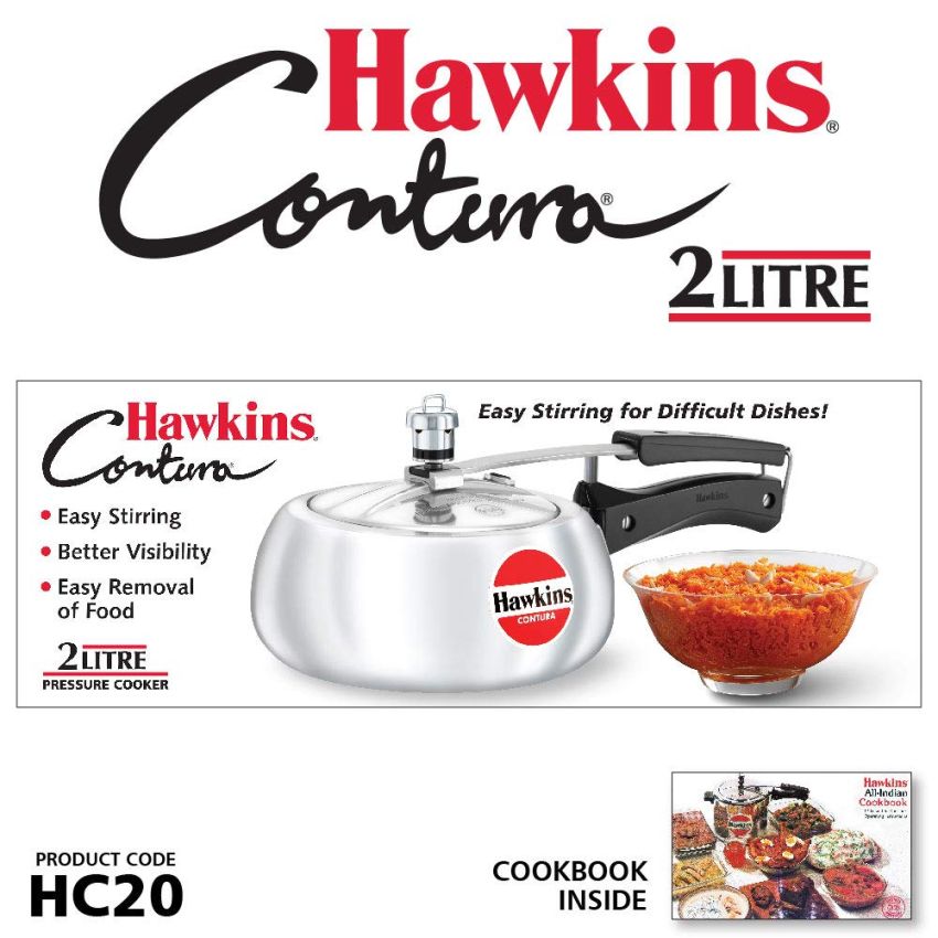 Hawkins Aluminium Pressure Cooker, 2L, 3L and 5L, Silver Combo