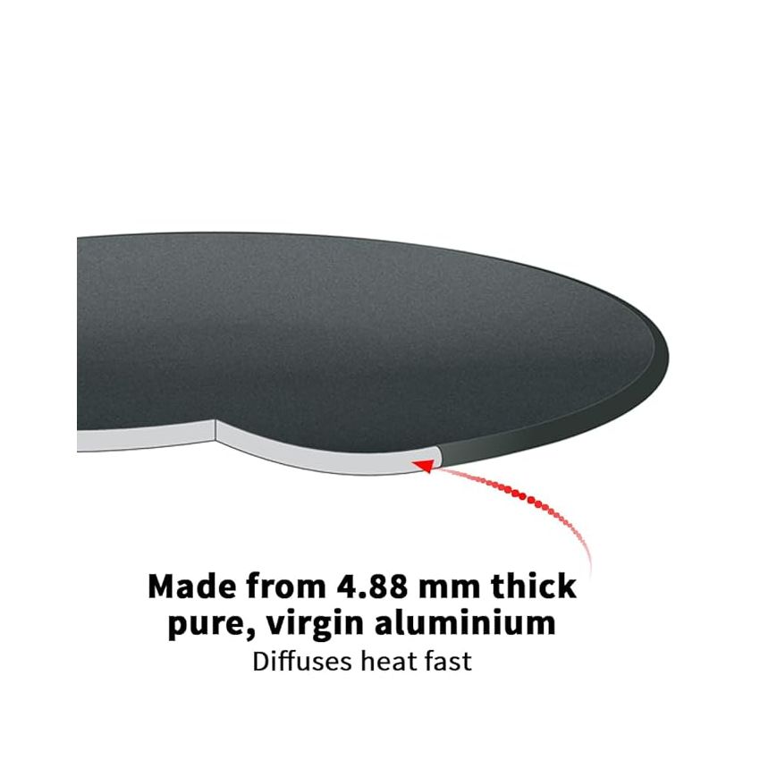 Hawkins Futura 30 cm Tava, Hard Anodised Tawa with Plastic Handle, Black (AT30P)