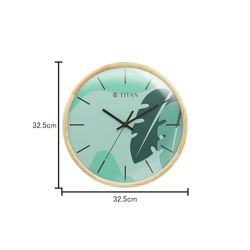 Titan Contemporary Tropical Medium Size Timepieces - Lush Green - 32 cm x 32 cm