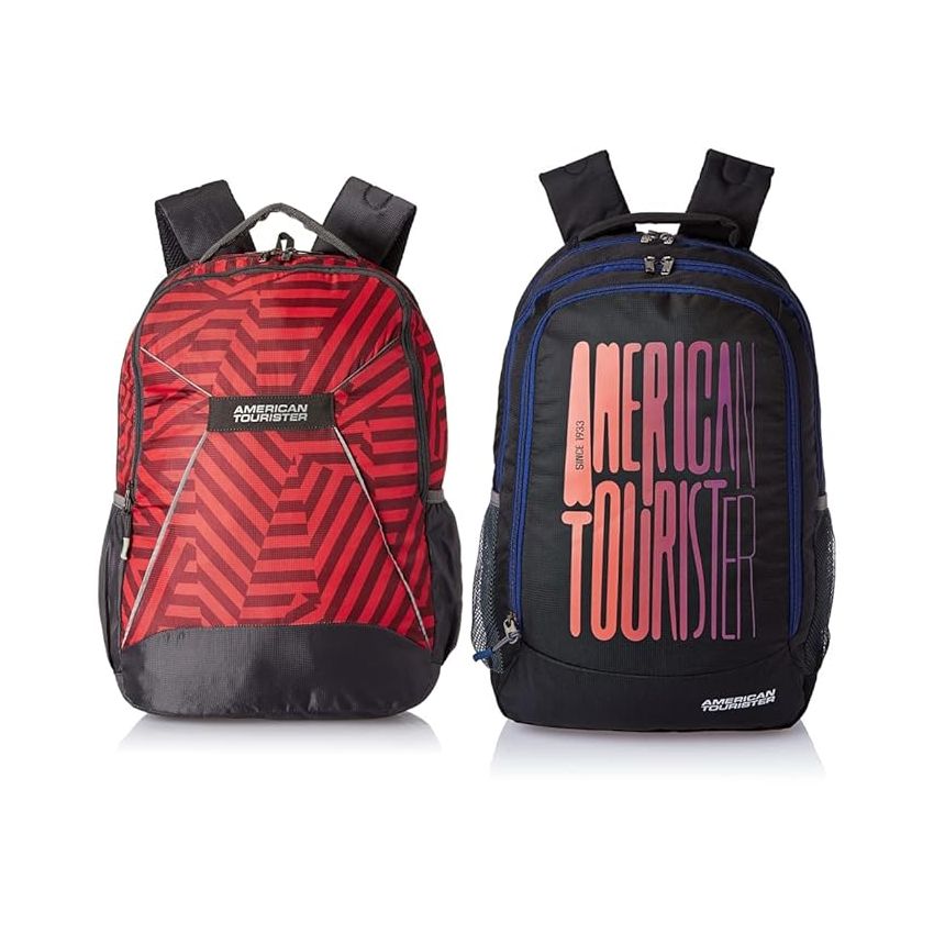 American Tourister 32.5 Ltrs Large Size Standard Backpack (Amt Mist Sch Bag03 Red), Dark Red