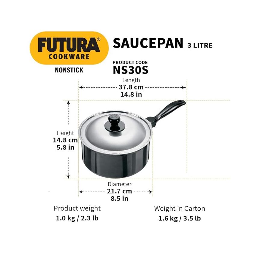 Futura Nonstick Saucepan 3 L, 20 cm, 3.25 mm