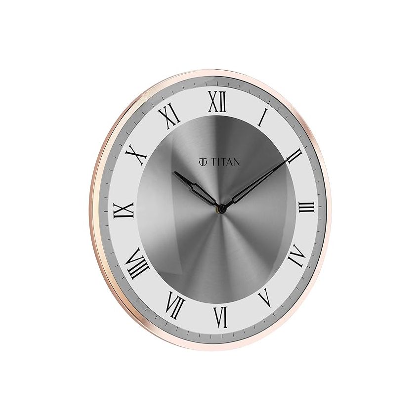 Titan Metal Classic Rose Gold Analog Wall Clock with Silent Sweep Technology, 40.0 X40.0 Cm (Large)
