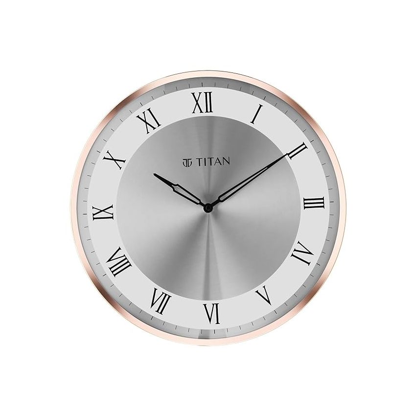 Titan Metal Classic Rose Gold Analog Wall Clock with Silent Sweep Technology, 40.0 X40.0 Cm (Large)