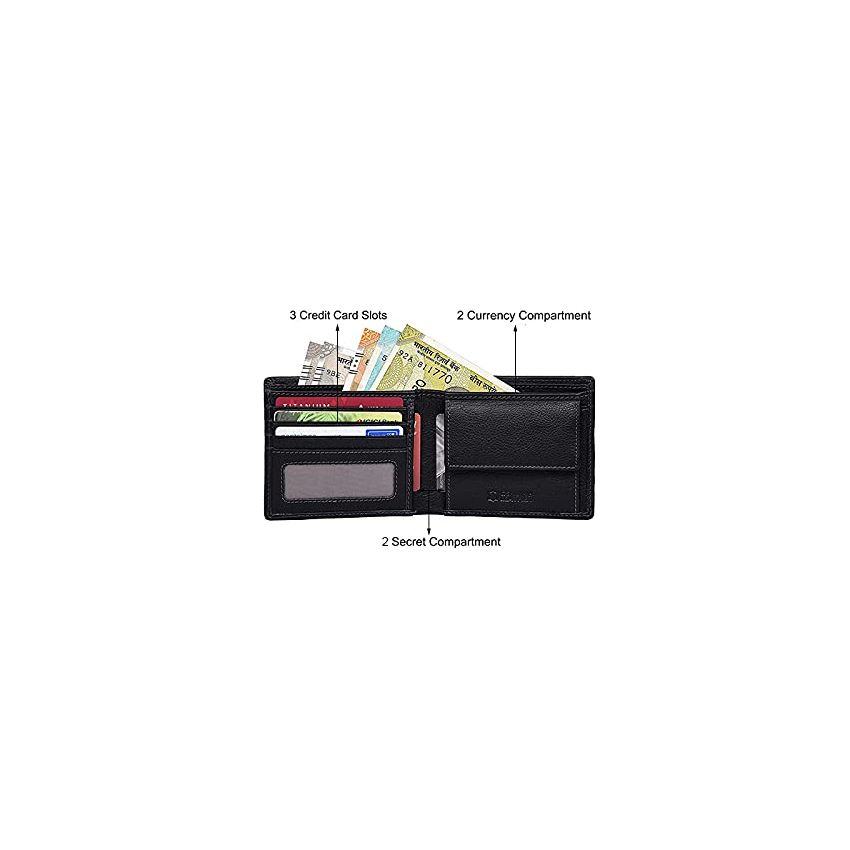 URBAN FOREST Stan Black Minimalist Leather Wallet for Men