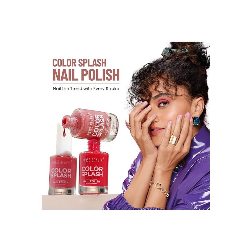 Swiss Beauty Stunning Nail Lacquer | Chip Resistant, Quick drying nail paint | Highly Pigmented with high shine Nail polish | Shade - Creamy Dreamy, 10gm