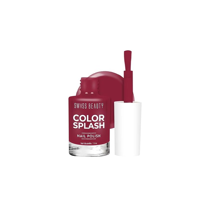 Swiss Beauty Color Splash Nail Polish with Glossy Gel Finish | Non-Chipping, Quick drying, Long-Lasting Nail paint | Shade- 44, 15ml