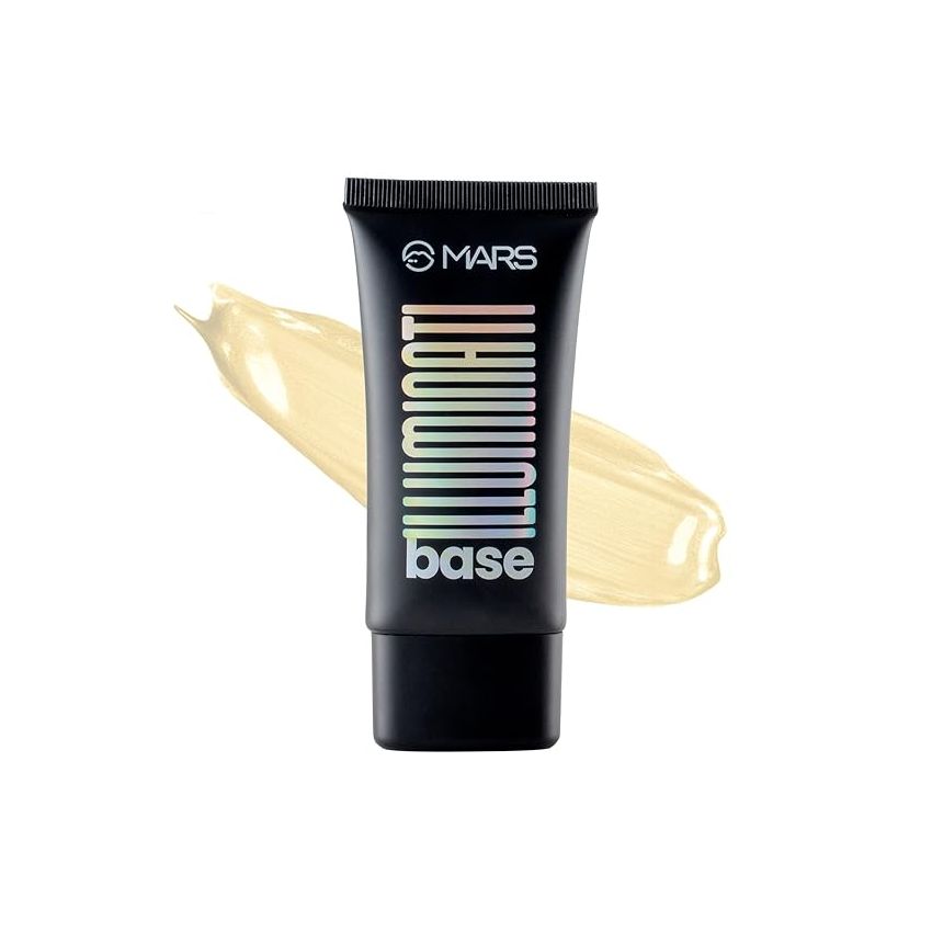 MARS Illuminati Base Dewy Primer with Highlighter | Glowy Dewy Primer for Face Makeup | Natural Finish (45ml) (GOLD)