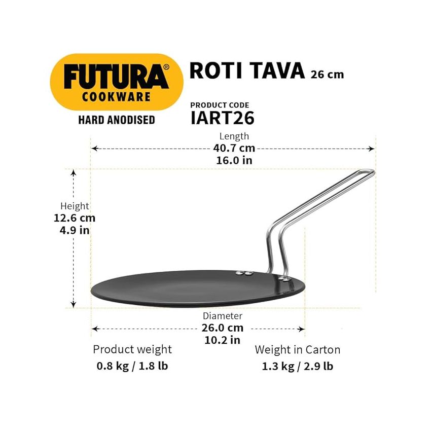 Hawkins Futura Nonstick Tava 26 cm, 4.88 mm (Black)