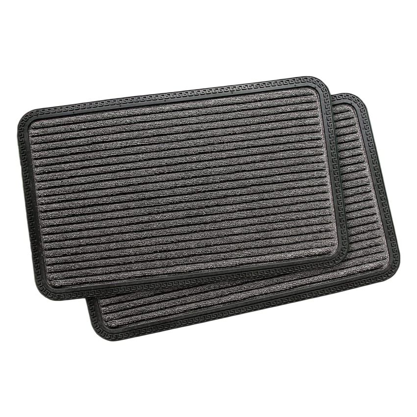 Onlymat 4 Seasons Polypropylene Mat - 40x60cm, Grey and Black, Pack of 2