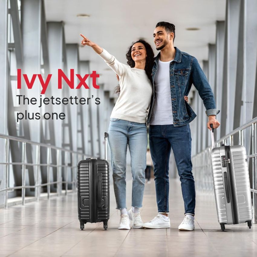American Tourister Polycarbonate (PC) Ivy Nxt 79Cm Large Hardside 4 Spinner Wheel Check-in Suitcase with Multi-Stage Telescopic Trolley and Mounted Tsa Lock for Women&Men - Silver