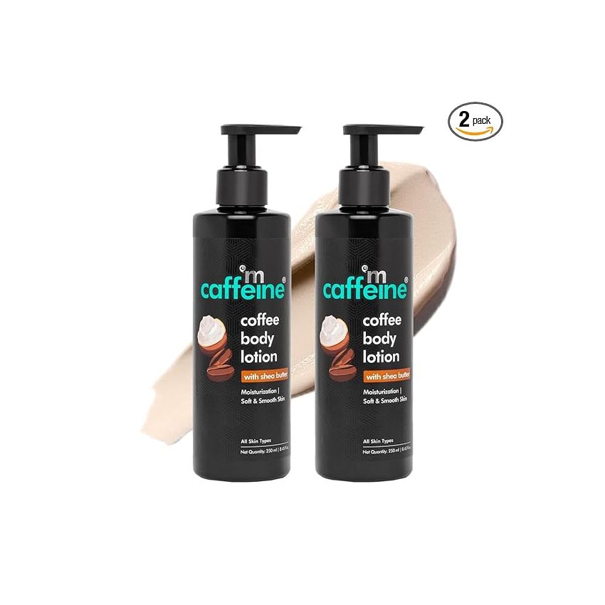 mCaffeine Coffee Body Lotion Value Pack of 2 | Non-Greasy Lightweight Body Moisturizer for Women & Men | Body Lotion for Dry, Normal & Oily Skin (500ml)