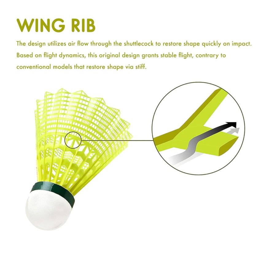 YONEX Mavis 500 Super Nylon Shuttlecock Made in Japan - Pack of 6 (Yellow)