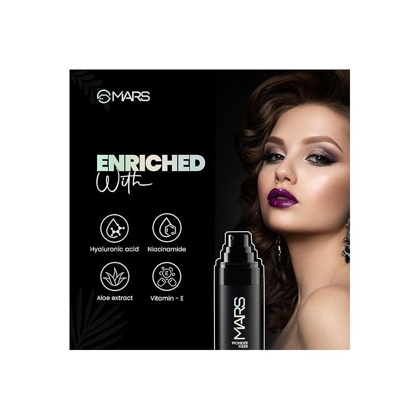 MARS Wonder Minimal Fragnance Make Up Fixer Spray for Women | Long lasting & Matte Finish | Hydrating | Travel Friendly | 50ml