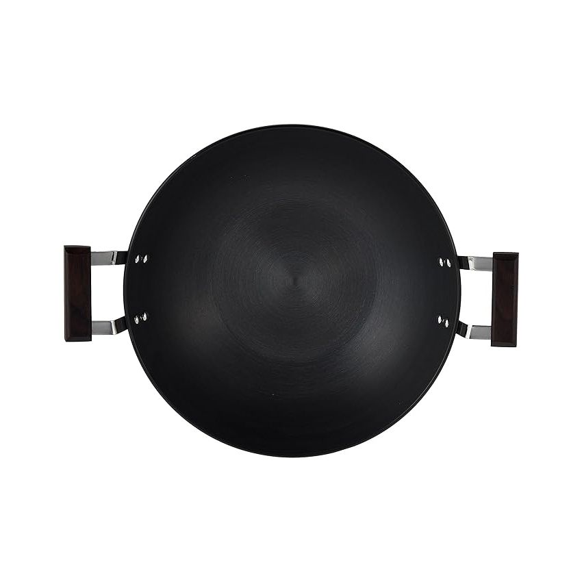Hawkins Futura 5 Litre Deep Fry Pan, Hard Anodised Kadai with Stainless Steel Lid, Flat Bottom Kadhai, Big Kadai, Black (AD50S)