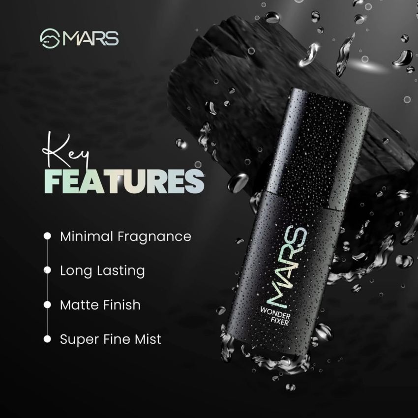 MARS Wonder Minimal Fragnance Make Up Fixer Spray for Women | Long lasting & Matte Finish | Hydrating | Travel Friendly | 50ml