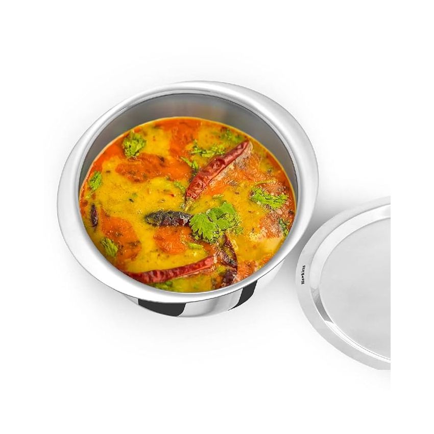 Hawkins 5 Litre Metro Patila, Triply Stainless Steel Tope with Stainless Steel Lid, Induction Bhagona, Tapeli, Silver (Ssp50S),Polished, 5 Liter