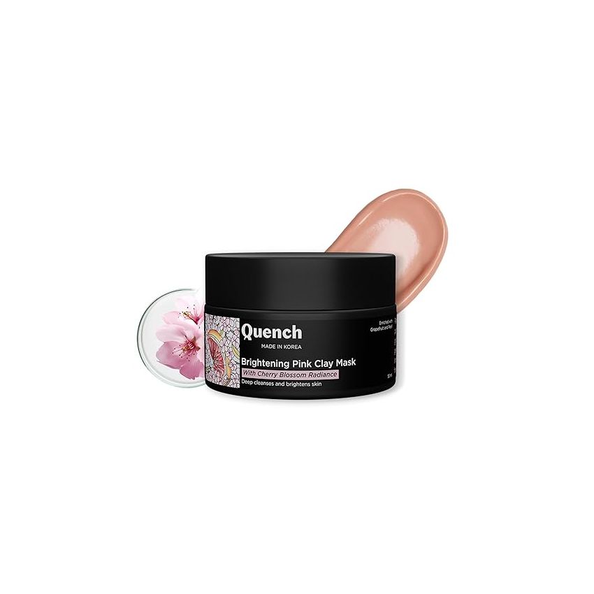 Quench Brightening Pink Clay Mask | Korean Clay Mask with Cherry Blossom & Kaolin Clay | Made in Korea (50ml)
