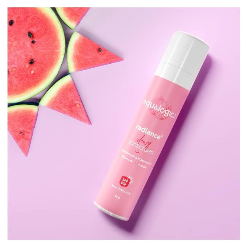 Aqualogica Radiance+ Dewy Sunscreen Cream With Watermelon & Niacinamide | Spf 50+ |Pa+++