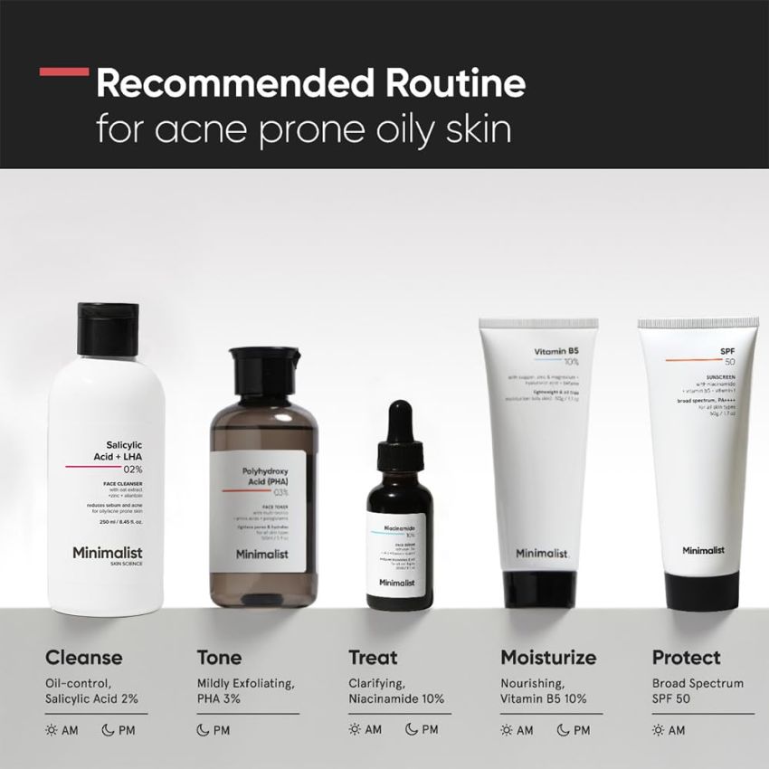 Minimalist Anti-Acne Salicylic Acid 2% Face Wash For Oily & Acne Prone Skin | With LHA for Pore Cleansing, Oil Control & Sebum Regulation | Sulfate-Free Formula with Zinc for Gentle Exfoliation | Cleanser for Women & Men | 250 ml