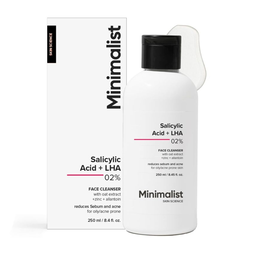 Minimalist Anti-Acne Salicylic Acid 2% Face Wash For Oily & Acne Prone Skin | With LHA for Pore Cleansing, Oil Control & Sebum Regulation | Sulfate-Free Formula with Zinc for Gentle Exfoliation | Cleanser for Women & Men | 250 ml