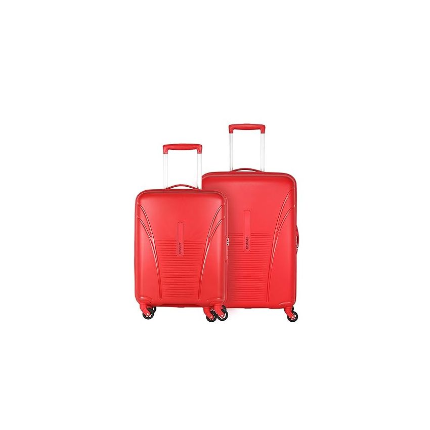 American Tourister IVY Spinner Polypropylene (PP) 2 Pc Set Red Hard Luggage with TSA Lock Small & Medium Sets (55Cm + 68 Cm)