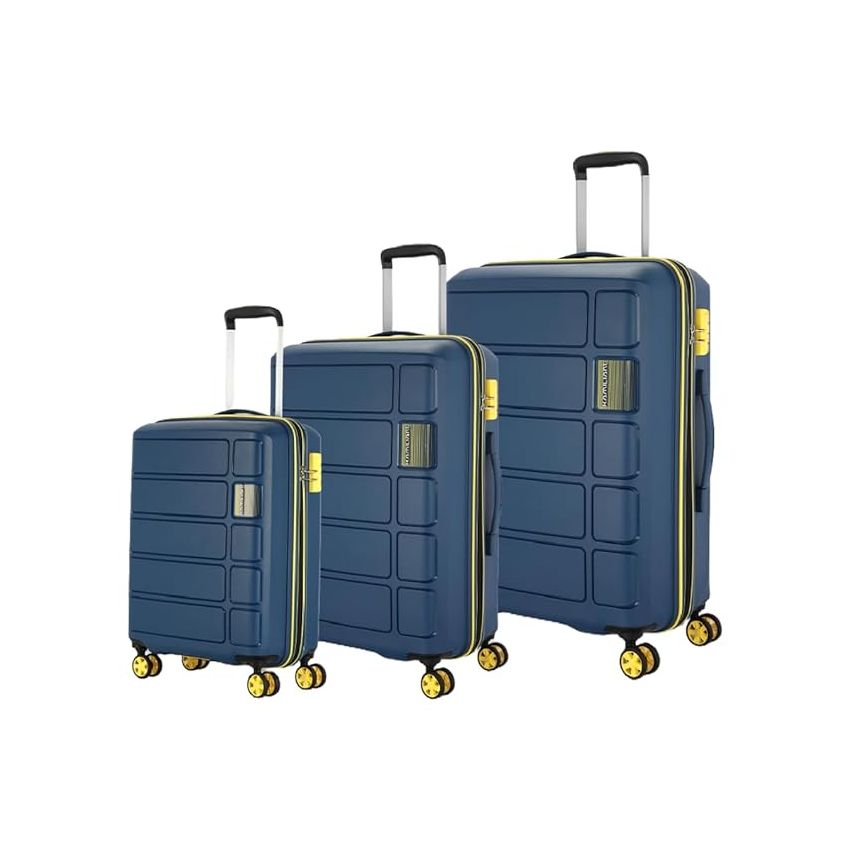 American Tourister Ivy 3 Pc Set 55 Cms, 68 Cms & 77Cm Small, Medium & Large Polypropylene (Pp) Hard Sided 4 Spinner Wheels Luggage/Speed_Wheel Trolley Bag with Tsa Lock (Black), 78 Centimeters