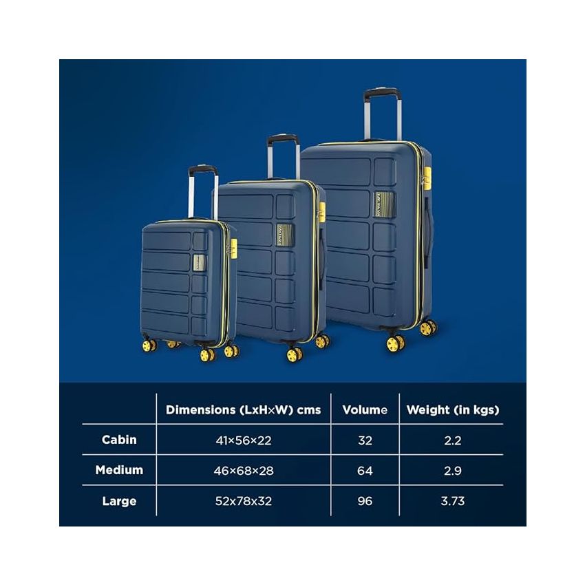 American Tourister Ivy 3 Pc Set 55 Cms, 68 Cms & 77Cm Small, Medium & Large Polypropylene (Pp) Hard Sided 4 Spinner Wheels Luggage/Speed_Wheel Trolley Bag with Tsa Lock (Black), 78 Centimeters