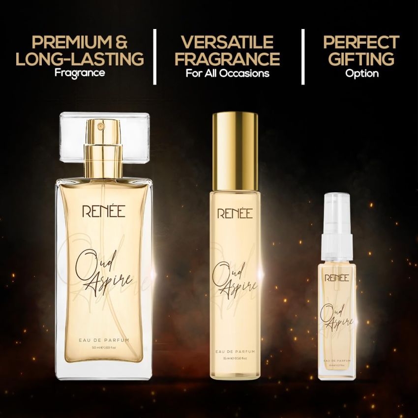 RENEE Eau De Parfum OUD Aspire Premium Long Lasting Luxury Perfume Scent, 15ml