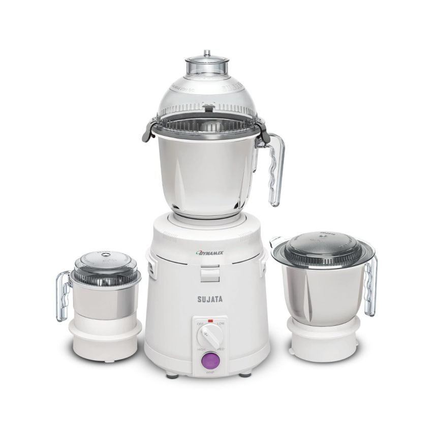 Sujata Dynamix DX Mixer Grinder, 900W, 3 Jars (White,Plastic)