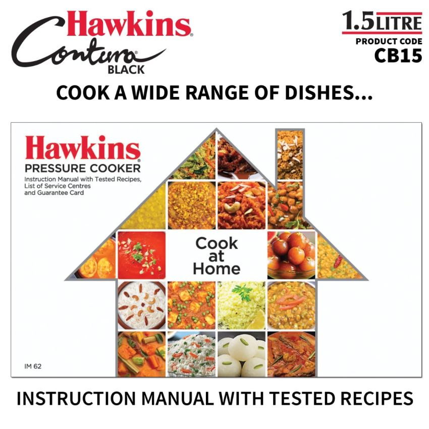 Hawkins Contura Black 1.5 litre Pressure Cooker