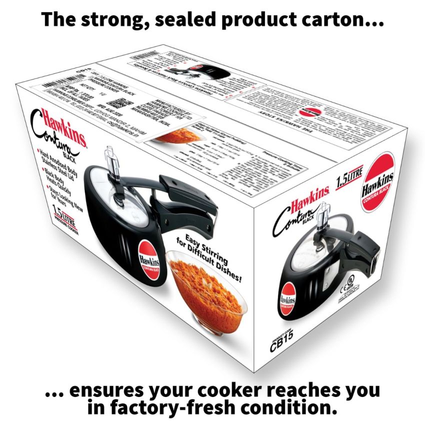 Hawkins Contura Black 1.5 litre Pressure Cooker