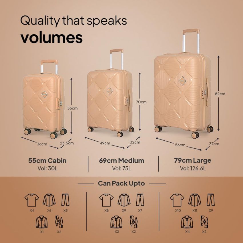 American Tourister AMT INSTAVIBE+ 3PCS PEACH BLS