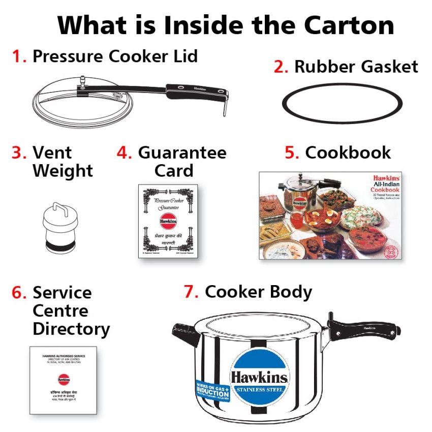 Hawkins Stainless Steel 8 litre Inner Lid Pressure Cooker with Induction Compatible