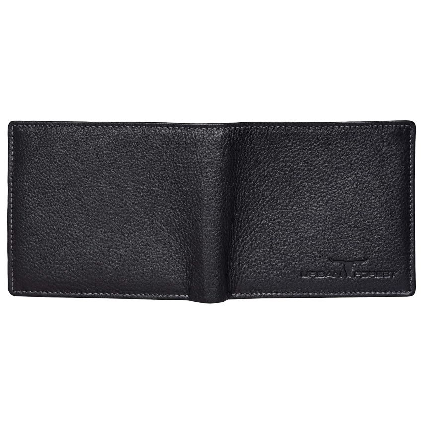 URBAN FOREST Stan Black Minimalist Leather Wallet for Men
