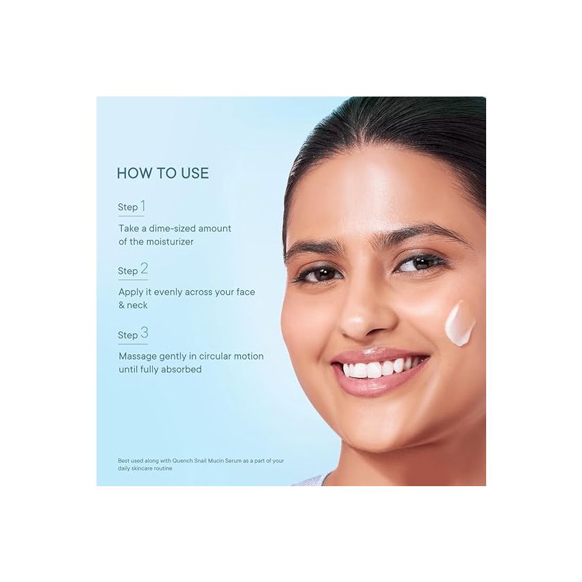 Quench 92% Snail Mucin Collagen Boost Moisturizer with Niacinamide & Hyaluronic Acid | 48 Hours Hydration | Formulated & Made in Korea | Makes Skin Dewy Soft & Plump | Fades Dark Spots (50ml)