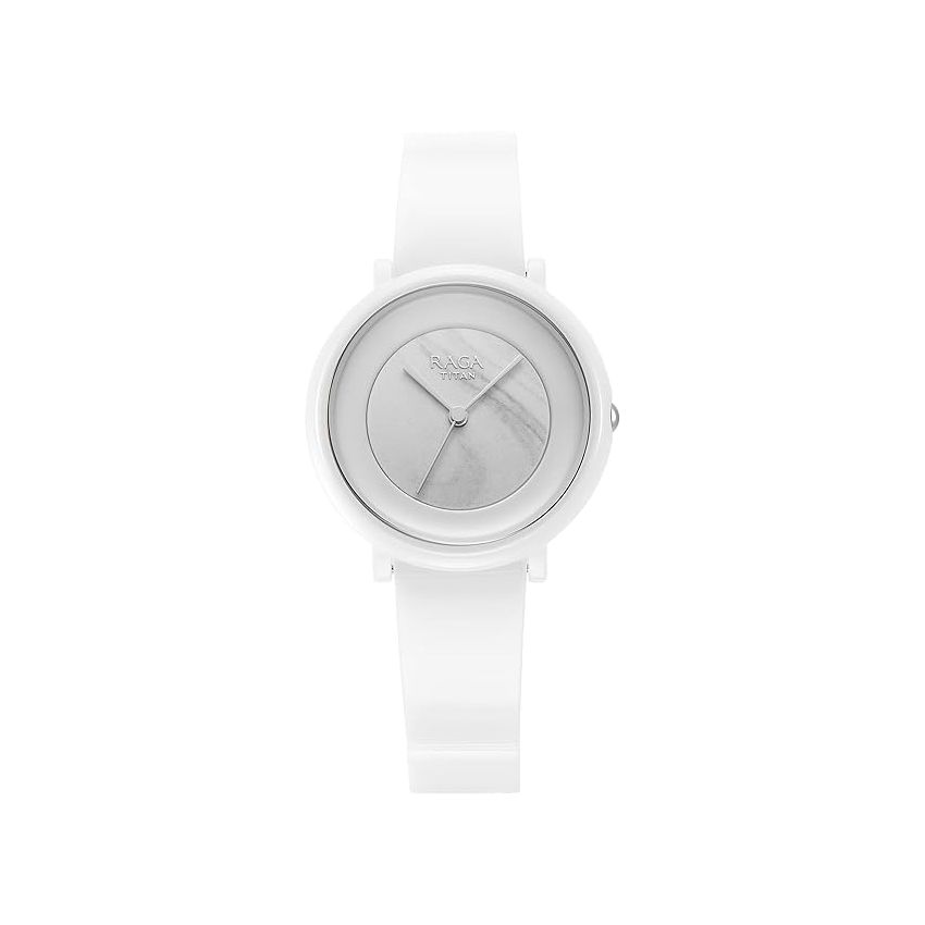 Titan Analog White Dial Women's Watch-95145KC01