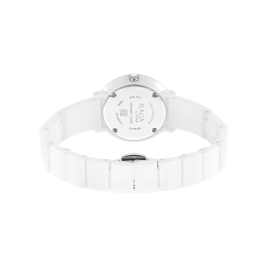 Titan Analog White Dial Women's Watch-95145KC01