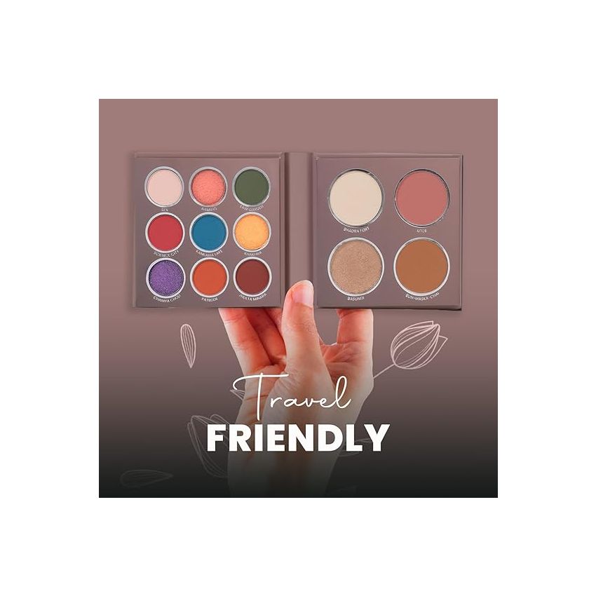 MARS The City Paradise Makeup Kit | Highly Pigmented and Blendable | 9 Eyeshadow Palette with 1 Highlighter, Blusher, Bronzer & Compact Powder each (16.0 gm) (03-Chandigarh)
