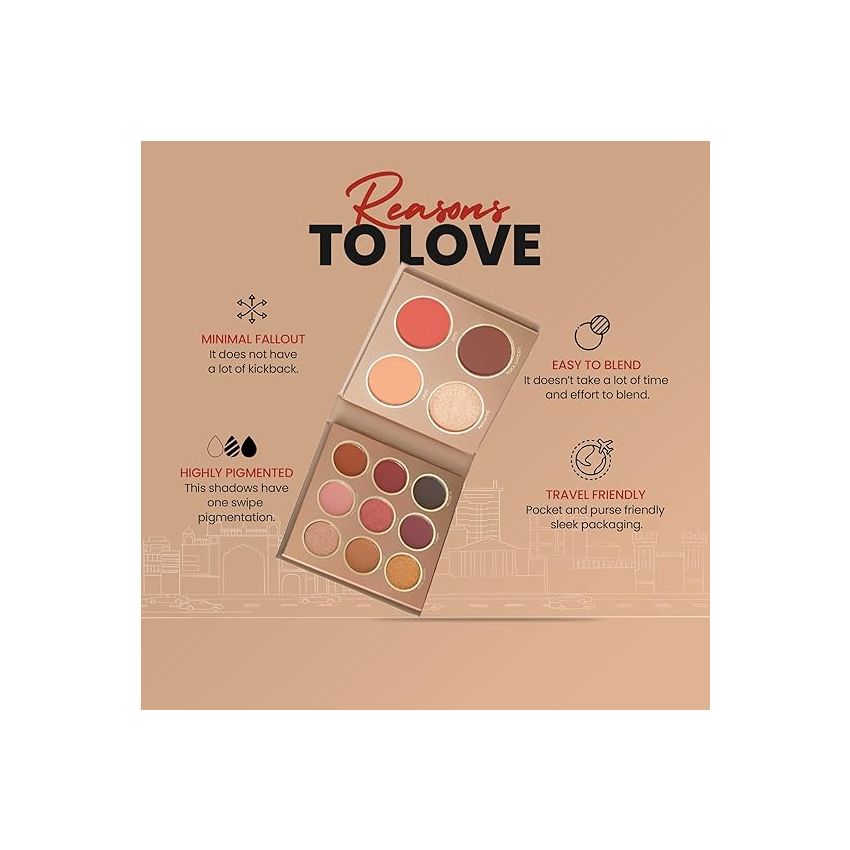 MARS The City Paradise Makeup Kit | Highly Pigmented and Blendable | 9 Eyeshadow Palette with 1 Highlighter, Blusher, Bronzer & Compact Powder each (16.0 gm) (03-Chandigarh)