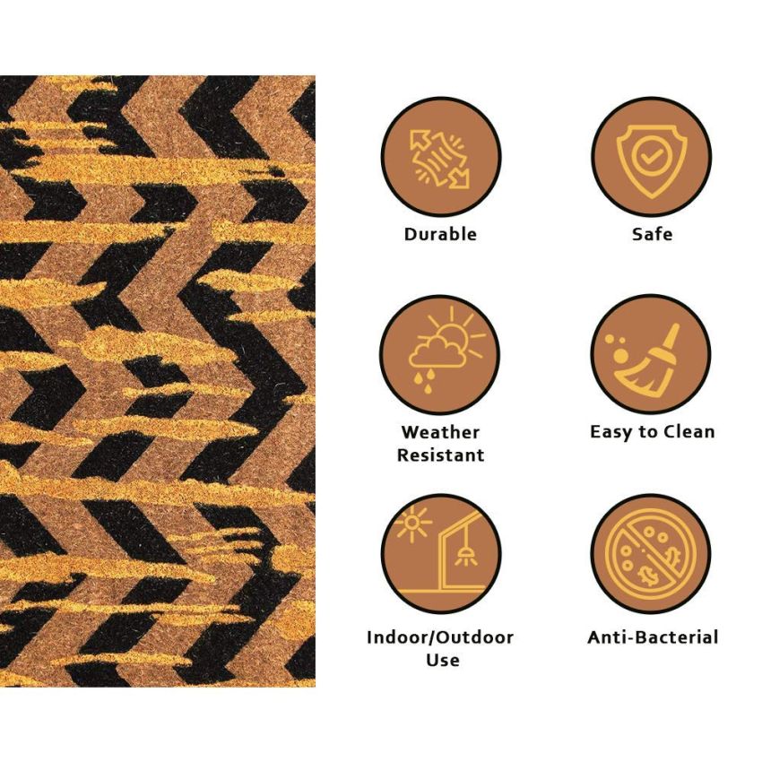 Onlymat Natural Coir Art Printed Doormat - 29.53