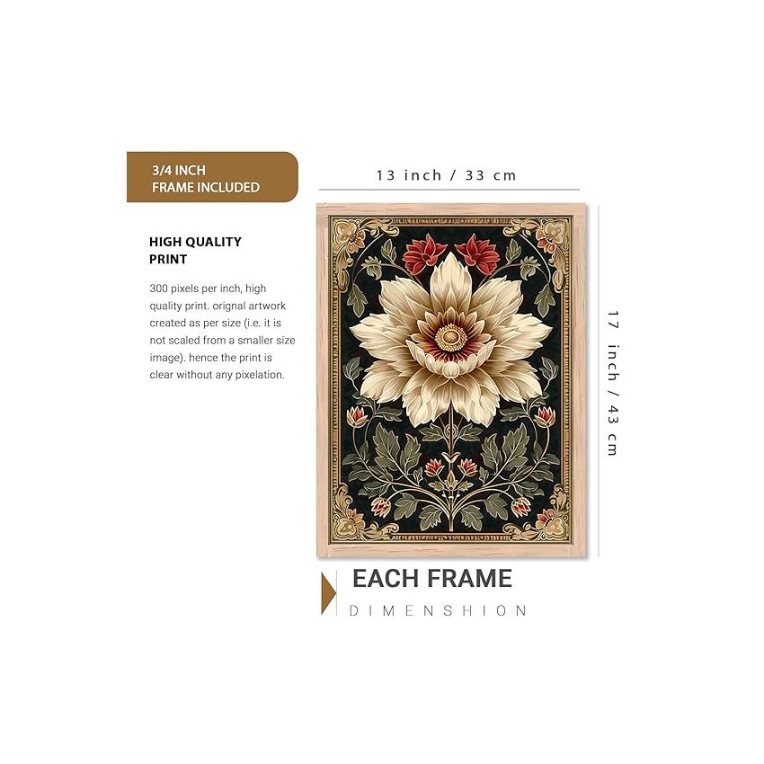 kotart - Traditional Wall Art Paintings For Wall Decor | Madhubani Wall Poster With Frames | Wall Hanging Frames Set of 6 (13X17 INCH, A)