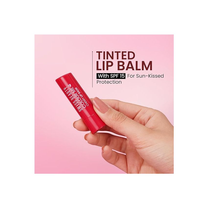 Swiss Beauty Colour Me Tinted Lip Balm with 12 Hours of Hydration | For Dry & Chapped Lips | With SPF 15, Shea Butter and Vitamin E | Long Lasting Glossy Finish Lip Balm | Shade - Apple Burst, 4.5g