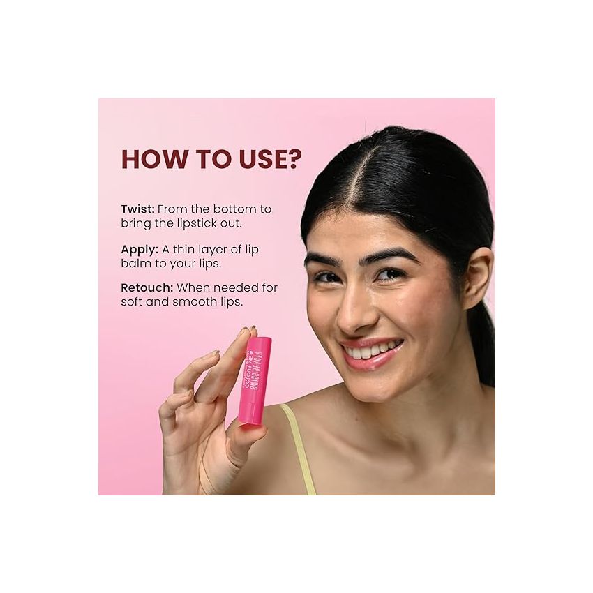 Swiss Beauty Colour Me Tinted Lip Balm with 12 Hours of Hydration | For Dry & Chapped Lips | With SPF 15, Shea Butter and Vitamin E | Long Lasting Glossy Finish Lip Balm | Shade - Cherry Pop, 4.5g