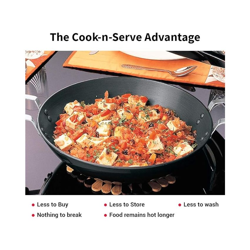 Hawkins Futura 2.75 Litre Deep Fry Pan, Hard Anodised Kadai, Round Bottom Kadhai, Black (AK275)