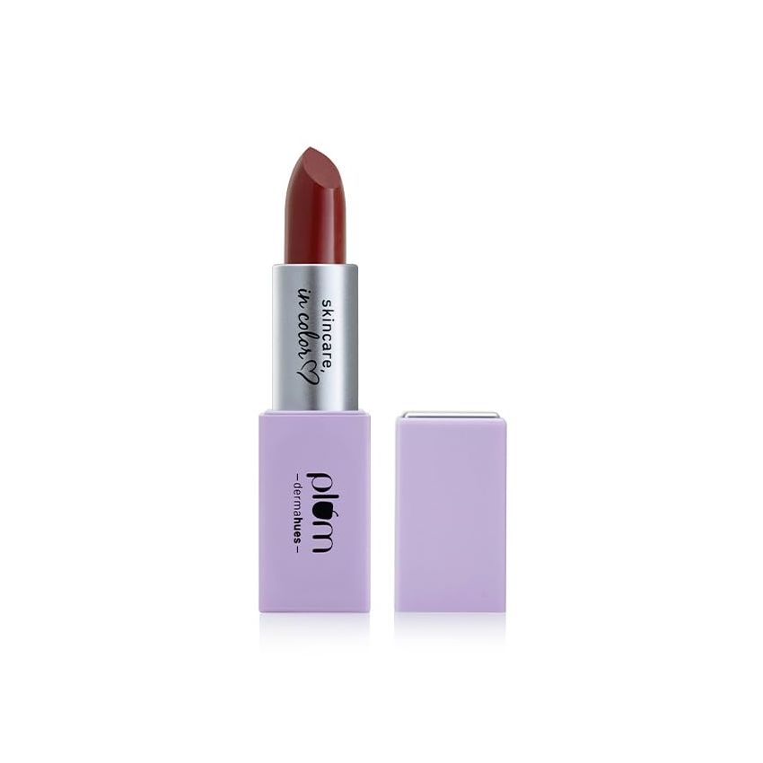 Plum Velvet Haze Matte Lipstick with SPF 30 | Powder Matte Finish | Highly Pigmented | With Ceramides | 11 Addictive Almond