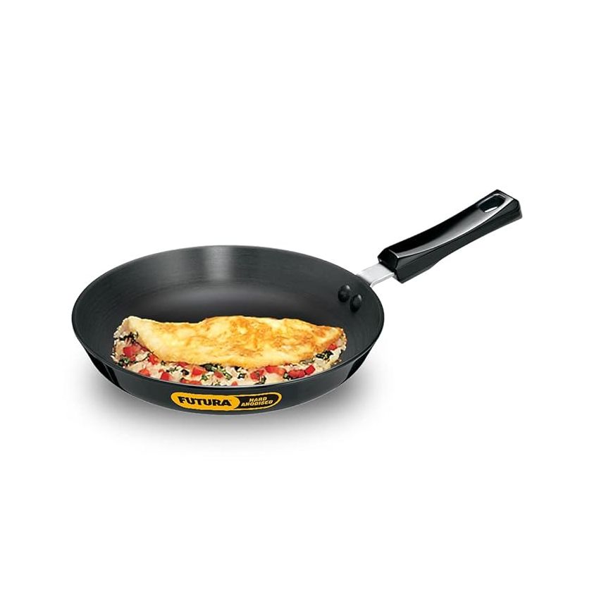 Hawkins Futura 24 cm Frying Pan, Hard Anodised Fry Pan, Black (AF24)